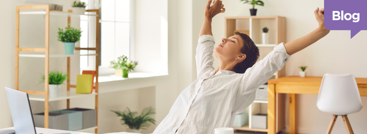 Woman Incorporating Physical Activity Into Workday